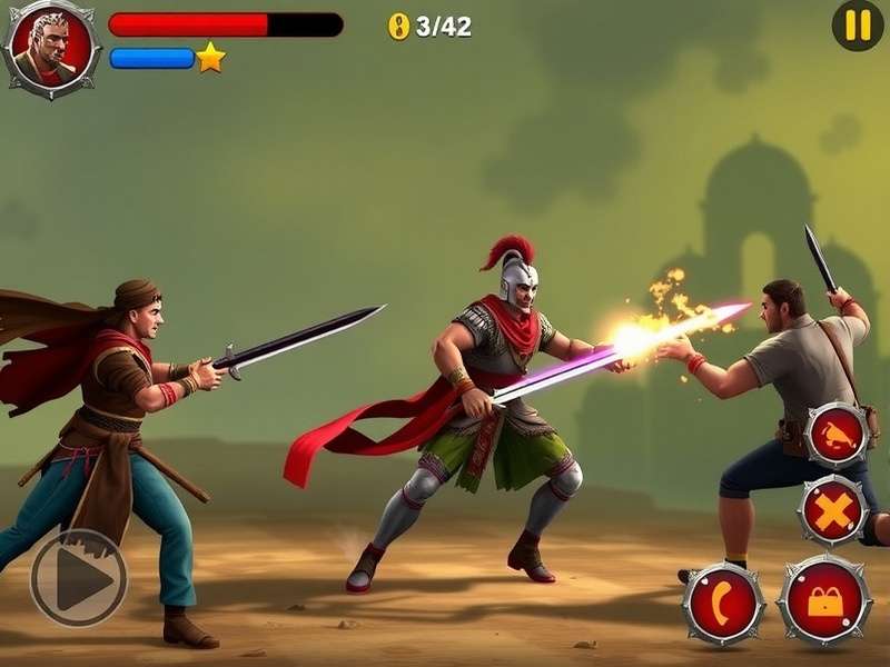 Bijapur Warrior Ace game screenshot showing battle scene